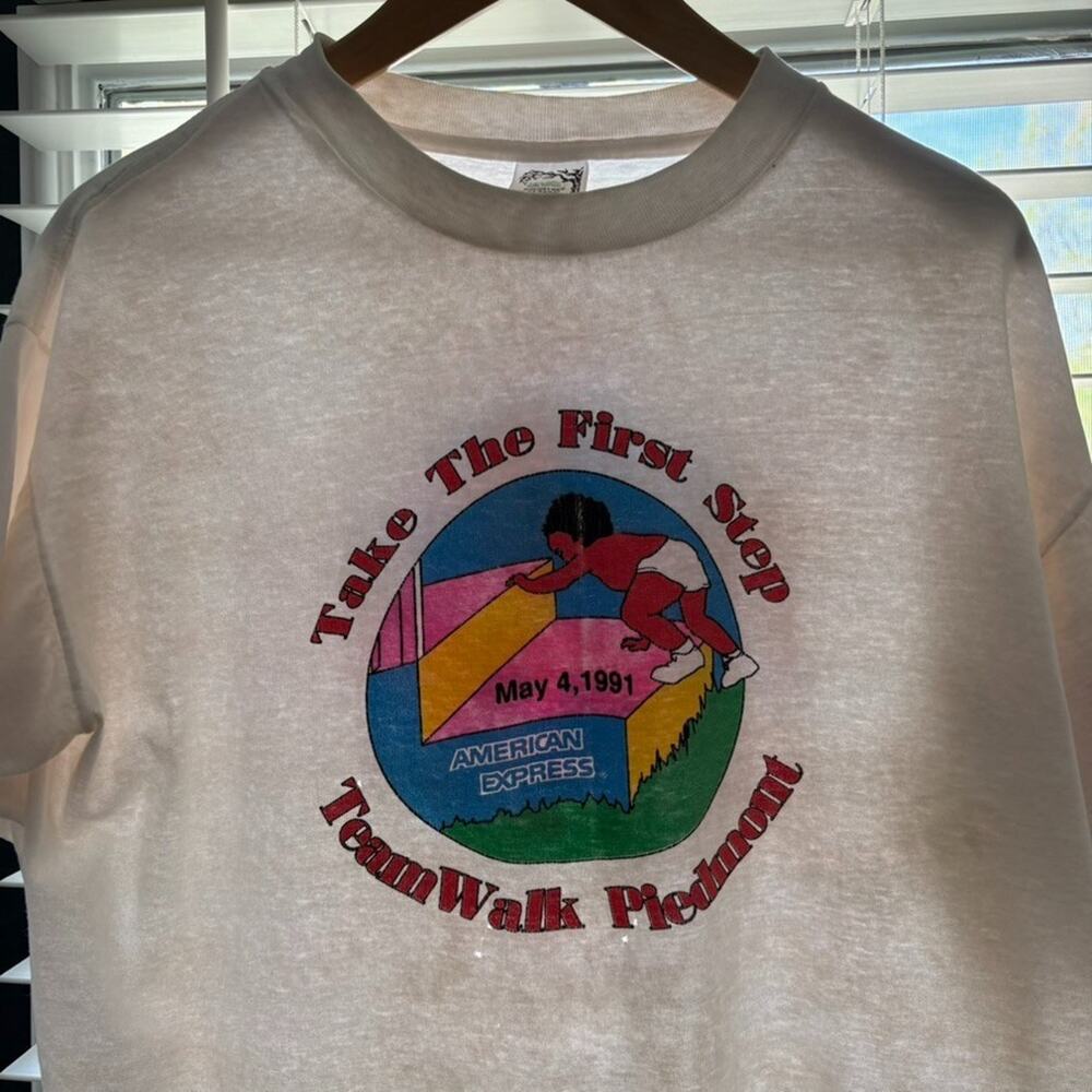 Vintage March Of Dimes Walk America T-Shirt Men's Size L White 1999 DISTRESSED